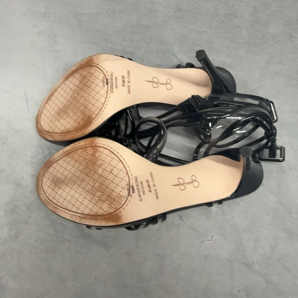 Jessica Simpson Shoes Womens Size 8.5 Black Strappy Ankle Strap Heels JS-KENDEL2